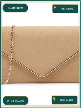 Faux Suede Clutch Purse Evening Bag Bridal Formal Handbag